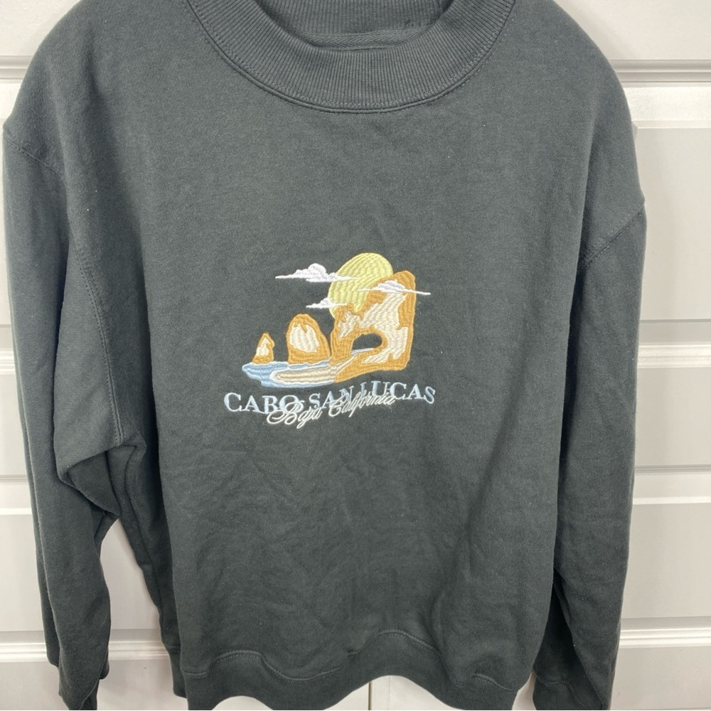 PacSun  Cabo San Lucas California Graphic Crew Neck Sweatshirt Women’s Small Blk